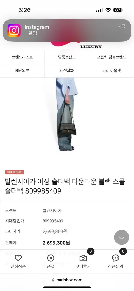 발렌시아가 다운타운 백